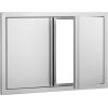imageVEVOR BBQ Double Outdoor Kitchen Door 26W x 24H Inch Stainless Steel Flush Mount Vertical Wall Door with Recessed Handles for Grilling StationNEW