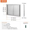 imageVEVOR BBQ Double Outdoor Kitchen Door 26W x 24H Inch Stainless Steel Flush Mount Vertical Wall Door with Recessed Handles for Grilling StationNEW