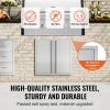 imageVEVOR BBQ Double Outdoor Kitchen Door 26W x 24H Inch Stainless Steel Flush Mount Vertical Wall Door with Recessed Handles for Grilling StationNEW