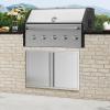 imageVEVOR BBQ Double Outdoor Kitchen Door 26W x 24H Inch Stainless Steel Flush Mount Vertical Wall Door with Recessed Handles for Grilling StationNEW