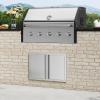imageVEVOR BBQ Double Outdoor Kitchen Door 26W x 24H Inch Stainless Steel Flush Mount Vertical Wall Door with Recessed Handles for Grilling StationNEW