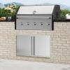 imageVEVOR BBQ Double Outdoor Kitchen Door 26W x 24H Inch Stainless Steel Flush Mount Vertical Wall Door with Recessed Handles for Grilling StationNEW