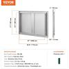 imageVEVOR BBQ Double Outdoor Kitchen Door 26W x 24H Inch Stainless Steel Flush Mount Vertical Wall Door with Recessed Handles for Grilling StationNEW