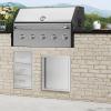 imageVEVOR BBQ Double Outdoor Kitchen Door 26W x 24H Inch Stainless Steel Flush Mount Vertical Wall Door with Recessed Handles for Grilling StationNEW