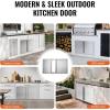imageVEVOR BBQ Double Outdoor Kitchen Door 26W x 24H Inch Stainless Steel Flush Mount Vertical Wall Door with Recessed Handles for Grilling StationNEW