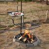 imageVEVOR Campfire Double Layer Over Fire Pit Three Section Height Adjustable Grill Grate for Outdoor Open Flame CookingDouble Layer