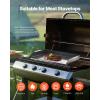 imageVEVOR Carbon Steel Griddle Flat Top Plate Griddle for BBQ CharcoalGas Gril with 2 Handles Rectangular Flat Top Grill with Extra Drain Hole for Tailgating and Party20 x 16 x 2