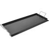 imageVEVOR Carbon Steel Griddle Flat Top Plate Griddle for BBQ CharcoalGas Gril with 2 Handles Rectangular Flat Top Grill with Extra Drain Hole for Tailgating and Party32 x 14 x 19