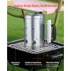 imageVEVOR Charcoal Chimney Starter 4 lbs Large Capacity Coal Fireplace Heavy Duty BBQ Steel Chimney Starter for Charcoal Grill and Barbecues Compact OnTheGo Carbon Lighter and BBQ Grill Tool Silver