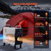 imageVEVOR Diesel Heater 8KW DC 12V24V All in One Portable Diesel Air Heater with Bluetooth APP Control Remote Control and LCD Screen Trolley Design 13 Gal Fuel Tank for Trucks Vans RVs CampersWhiteOrange
