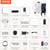 imageVEVOR Diesel Heater 8KW DC 12V24V All in One Portable Diesel Air Heater with Bluetooth APP Control Remote Control and LCD Screen Trolley Design 13 Gal Fuel Tank for Trucks Vans RVs CampersWhiteOrange