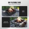 imageVEVOR Fire Pit Ring Fire Pit Insert with Barbecue Fire Ring 35in Outer31In Inner Diameter 85in Height Carbon Steel Liner DIY Campfire Ring AboveInGround for Outdoor Camping BonfiresSquare 36 Inch