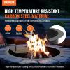 imageVEVOR Fire Pit Ring Fire Pit Insert with Barbecue Fire Ring 35in Outer31In Inner Diameter 85in Height Carbon Steel Liner DIY Campfire Ring AboveInGround for Outdoor Camping BonfiresRound 35 Inch With Barbecue