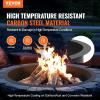 imageVEVOR Fire Pit Ring Fire Pit Insert with Barbecue Fire Ring 35in Outer31In Inner Diameter 85in Height Carbon Steel Liner DIY Campfire Ring AboveInGround for Outdoor Camping BonfiresRound 39 Inch