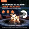 imageVEVOR Fire Pit Ring Fire Pit Insert with Barbecue Fire Ring 35in Outer31In Inner Diameter 85in Height Carbon Steel Liner DIY Campfire Ring AboveInGround for Outdoor Camping BonfiresRound 30 Inch