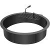 imageVEVOR Fire Pit Ring Fire Pit Insert with Barbecue Fire Ring 35in Outer31In Inner Diameter 85in Height Carbon Steel Liner DIY Campfire Ring AboveInGround for Outdoor Camping BonfiresRound 35 Inch With Barbecue