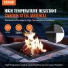 imageVEVOR Fire Pit Ring Fire Pit Insert with Barbecue Fire Ring 35in Outer31In Inner Diameter 85in Height Carbon Steel Liner DIY Campfire Ring AboveInGround for Outdoor Camping BonfiresSquare 36 Inch