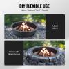 imageVEVOR Fire Pit Ring Fire Pit Insert with Barbecue Fire Ring 35in Outer31In Inner Diameter 85in Height Carbon Steel Liner DIY Campfire Ring AboveInGround for Outdoor Camping BonfiresRound 39 Inch