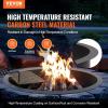 imageVEVOR Fire Pit Ring Fire Pit Insert with Barbecue Fire Ring 35in Outer31In Inner Diameter 85in Height Carbon Steel Liner DIY Campfire Ring AboveInGround for Outdoor Camping BonfiresRound 40 Inch With Barbecue