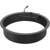 imageVEVOR Fire Pit Ring Fire Pit Insert with Barbecue Fire Ring 35in Outer31In Inner Diameter 85in Height Carbon Steel Liner DIY Campfire Ring AboveInGround for Outdoor Camping BonfiresRound 40 Inch With Barbecue