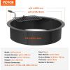 imageVEVOR Fire Pit Ring Fire Pit Insert with Barbecue Fire Ring 35in Outer31In Inner Diameter 85in Height Carbon Steel Liner DIY Campfire Ring AboveInGround for Outdoor Camping BonfiresRound 35 Inch With Barbecue