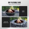 imageVEVOR Fire Pit Ring Fire Pit Insert with Barbecue Fire Ring 35in Outer31In Inner Diameter 85in Height Carbon Steel Liner DIY Campfire Ring AboveInGround for Outdoor Camping BonfiresRound 30 Inch
