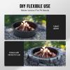 imageVEVOR Fire Pit Ring Fire Pit Insert with Barbecue Fire Ring 35in Outer31In Inner Diameter 85in Height Carbon Steel Liner DIY Campfire Ring AboveInGround for Outdoor Camping BonfiresRound 39 Inch