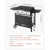 imageVEVOR Gas Griddle 3Burner Flat Top Grill Propane Griddle with Wheels Lid 3 x 11000 BTU Outdoor Flat Top Grills for PanFrying Grilling StirFrying ampamp BBQ Pulse Ignition Removable Top Design