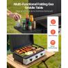 imageVEVOR Gas Griddle 3Burner Flat Top Grill Propane Griddle with Wheels Lid 3 x 11000 BTU Outdoor Flat Top Grills for PanFrying Grilling StirFrying ampamp BBQ Pulse Ignition Removable Top Design