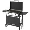 imageVEVOR Gas Griddle 3Burner Flat Top Grill Propane Griddle with Wheels Lid 3 x 11000 BTU Outdoor Flat Top Grills for PanFrying Grilling StirFrying ampamp BBQ Pulse Ignition Removable Top Design