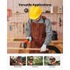 imageVEVOR Leather Welding Work Apron Heavy Duty Cowhide Flame Resistant Welding Apron HeatResistant Blacksmith Welder Aprons with 6 Tool Pockets for Woodworking Gardening BBQ