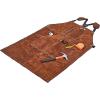 imageVEVOR Leather Welding Work Apron Heavy Duty Cowhide Flame Resistant Welding Apron HeatResistant Blacksmith Welder Aprons with 6 Tool Pockets for Woodworking Gardening BBQ