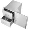 imageVEVOR Outdoor Kitchen Door Drawer Combo 325quot Wx217 Hx205 D Access Door Double Drawers with Paper Towel Rack BBQ Island Drawers with Stainless Steel Handles 307quot Wx20 Hx21 D Cutout Size