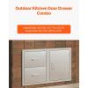 imageVEVOR Outdoor Kitchen Door Drawer Combo 325quot Wx217 Hx205 D Access Door Double Drawers with Paper Towel Rack BBQ Island Drawers with Stainless Steel Handles 307quot Wx20 Hx21 D Cutout Size