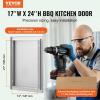 imageVEVOR Outdoor Kitchen Doors 30W x 21H Inch 304 Stainless Steel Double Doors with Vents BBQ Access Door with 2 Detachable Handles for BBQ IslandLeft  Right Hinged