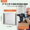 imageVEVOR Outdoor Kitchen Doors 30W x 21H Inch 304 Stainless Steel Double Doors with Vents BBQ Access Door with 2 Detachable Handles for BBQ IslandLeft  Right Hinged