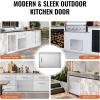 imageVEVOR Outdoor Kitchen Doors 30W x 21H Inch 304 Stainless Steel Double Doors with Vents BBQ Access Door with 2 Detachable Handles for BBQ IslandLeft  Right Hinged