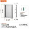 imageVEVOR Outdoor Kitchen Doors 30W x 21H Inch 304 Stainless Steel Double Doors with Vents BBQ Access Door with 2 Detachable Handles for BBQ IslandLeft  Right Hinged