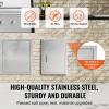 imageVEVOR Outdoor Kitchen Doors 30W x 21H Inch 304 Stainless Steel Double Doors with Vents BBQ Access Door with 2 Detachable Handles for BBQ IslandLeft  Right Hinged