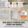 imageVEVOR Outdoor Kitchen Doors 30W x 21H Inch 304 Stainless Steel Double Doors with Vents BBQ Access Door with 2 Detachable Handles for BBQ IslandLeft  Right Hinged