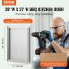 imageVEVOR Outdoor Kitchen Doors 30W x 21H Inch 304 Stainless Steel Double Doors with Vents BBQ Access Door with 2 Detachable Handles for BBQ IslandLeft  Right Hinged