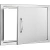 imageVEVOR Outdoor Kitchen Doors 30W x 21H Inch 304 Stainless Steel Double Doors with Vents BBQ Access Door with 2 Detachable Handles for BBQ IslandLeft  Right Hinged
