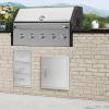imageVEVOR Outdoor Kitchen Doors 30W x 21H Inch 304 Stainless Steel Double Doors with Vents BBQ Access Door with 2 Detachable Handles for BBQ IslandLeft  Right Hinged