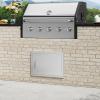 imageVEVOR Outdoor Kitchen Doors 30W x 21H Inch 304 Stainless Steel Double Doors with Vents BBQ Access Door with 2 Detachable Handles for BBQ IslandLeft  Right Hinged