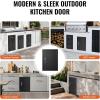 imageVEVOR Outdoor Kitchen Doors 30W x 21H Inch 304 Stainless Steel Double Doors with Vents BBQ Access Door with 2 Detachable Handles for BBQ IslandLeft  Right Hinged