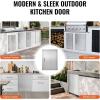imageVEVOR Outdoor Kitchen Doors 30W x 21H Inch 304 Stainless Steel Double Doors with Vents BBQ Access Door with 2 Detachable Handles for BBQ IslandLeft  Right Hinged