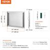 imageVEVOR Outdoor Kitchen Doors 30W x 21H Inch 304 Stainless Steel Double Doors with Vents BBQ Access Door with 2 Detachable Handles for BBQ IslandLeft  Right Hinged