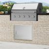 imageVEVOR Outdoor Kitchen Doors 30W x 21H Inch 304 Stainless Steel Double Doors with Vents BBQ Access Door with 2 Detachable Handles for BBQ IslandLeft  Right Hinged