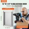 imageVEVOR Outdoor Kitchen Doors 30W x 21H Inch 304 Stainless Steel Double Doors with Vents BBQ Access Door with 2 Detachable Handles for BBQ IslandLeft  Right Hinged