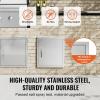 imageVEVOR Outdoor Kitchen Doors 30W x 21H Inch 304 Stainless Steel Double Doors with Vents BBQ Access Door with 2 Detachable Handles for BBQ IslandLeft  Right Hinged